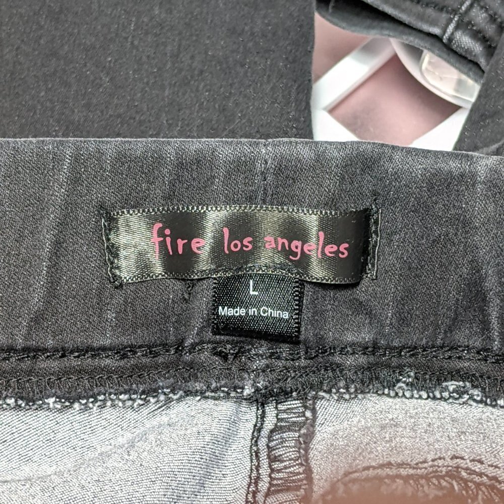 FIRE LOS ANGELES Cotton Blend Skinny Jeans Black Size Large - Picture 2 of 10